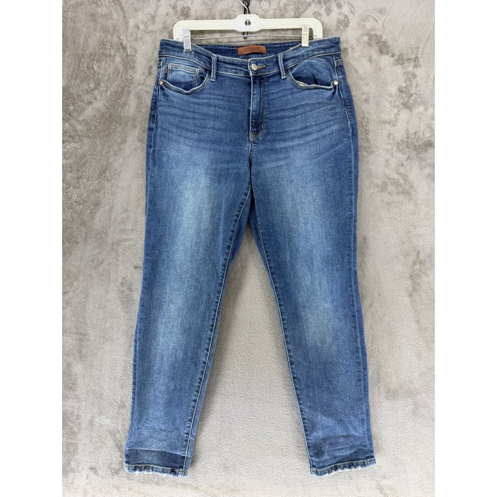 Judy Blue Jeans Womens 13/31 Boyfriend Fit Blue JB82624DK Stretch Dark Wash EUC - Picture 1 of 10